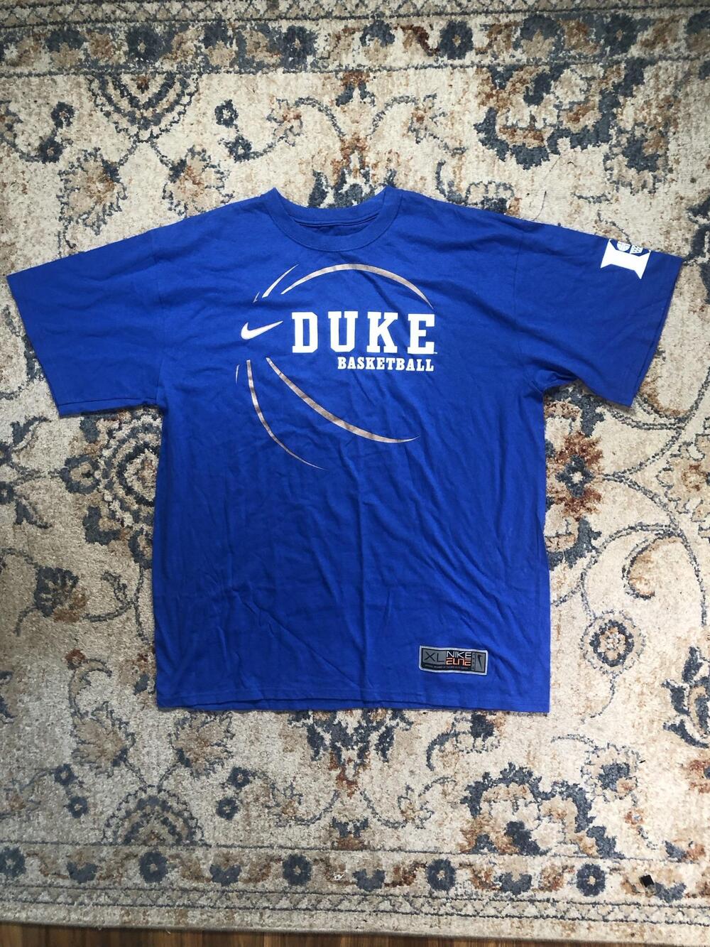 Duke Blue Devils Shirt Mens XL Blue NCAA Basketball Nike Elite Short Sleeve